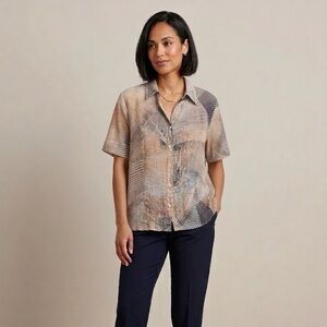 Gerry Weber Abstract Print Button-Up Top | Size 16